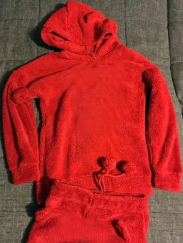 Осенне-зимний женский милый пижамный комплект, теплая ночная рубашка, женские штаны с рисунками животных, одежда для сна, Прямая поставка - Цвет: Красный