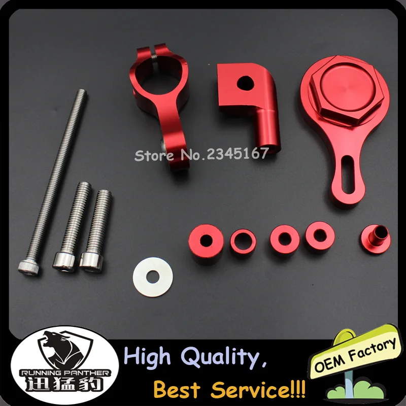 FXCNC Racing Motorcycle Steering Damper Mounting with Bracket Kit For Yamaha YZF R6 2006-2015 YZF R1 2009-2012 Golden