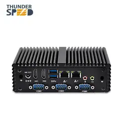 Mini-ITX компьютер 2 * Ethernet Порты и разъёмы 4 * COM 2 * HDMI Intel Celeron 3215U Mini PC 4G RAM 6 4G SSD офисный компьютер Поддержка ОС Windows