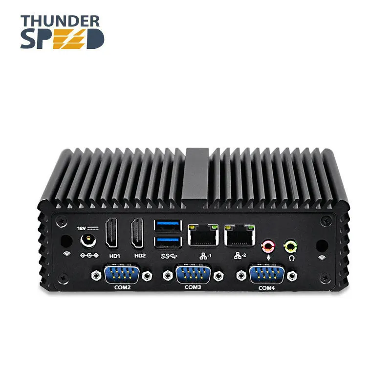 Мини ITX компьютер 2 * Ethernet порт 4 COM HDMI Intel Celeron 3215U мини ПК Гб ОЗУ 64 SSD офисный