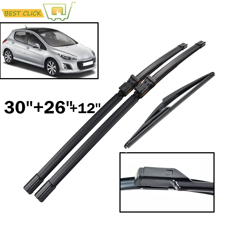Misima 30''26''12''Windshield Windscreen Wiper Blades For Peugeot 308