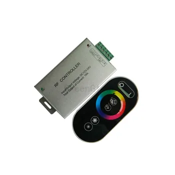 

1X Aluminum shell remote touch RF wireless RGB LED controller DC12-24V 18A input free shipping
