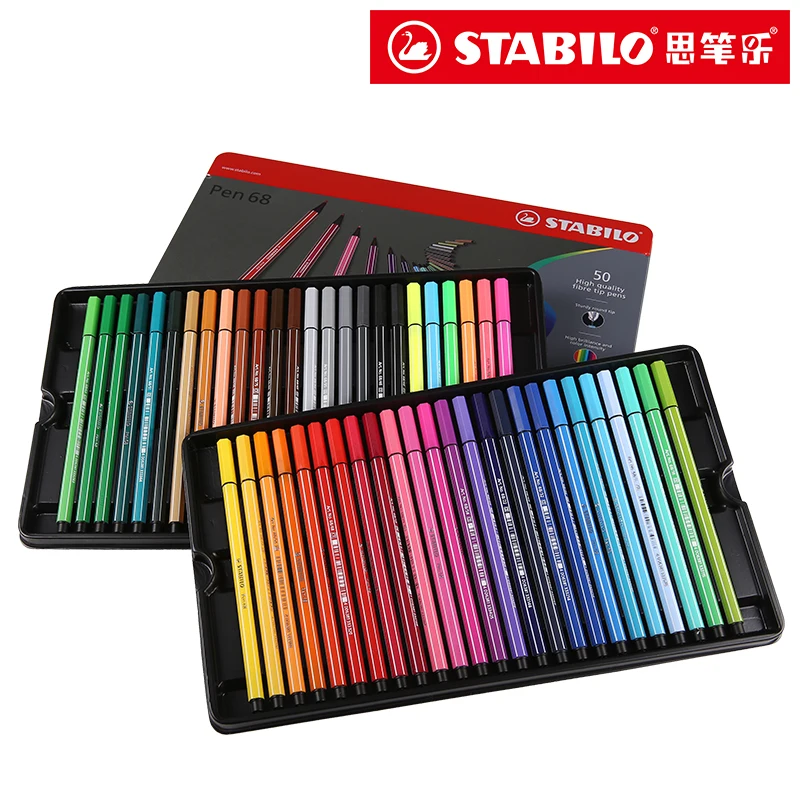 Stabilo Watercolor Pen 40 Colors 1mm Felt Tip Art Marker Fibre Tip Iron Box Washable for Artist, Kids Stabilo 68 Stabilo Watercolor Pen 40 Colors 1mm Felt Tip Art Marker Fibre Tip Iron Box Washable for Artist, Kids Stabilo 68