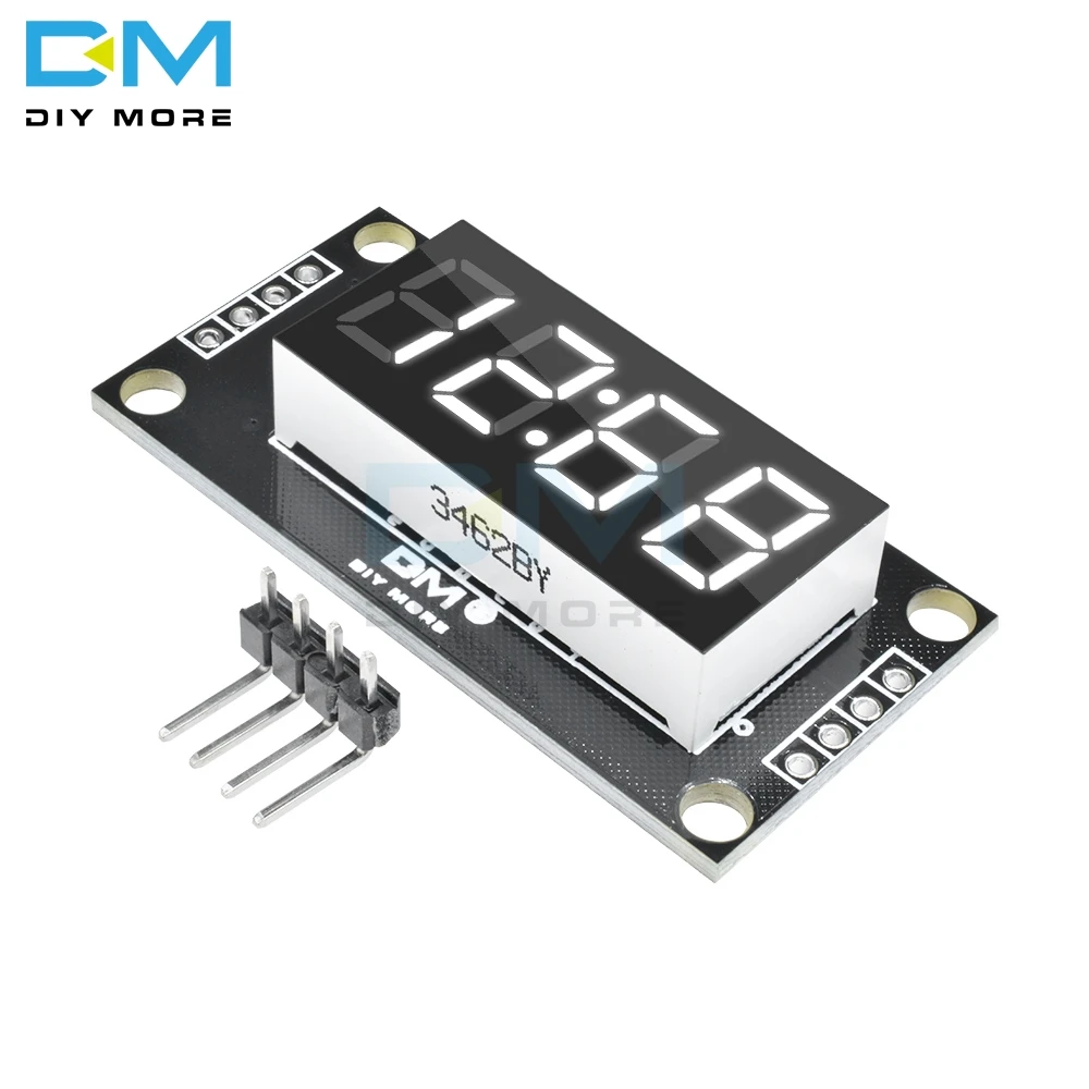 TM1637 модуль 4 цифры по ценам от производителя Дисплей светодиодный 7 сегментов Дисплей трубки, десятичная система модуль с часами Размер 0,36 дюйма с белым Светодиодный модуль для Arduino