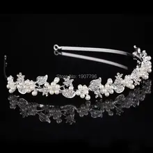 Романтическая мода, стразы, Кристалл, головной убор с жемчужинами, серебряная свадебная тиара с невестой, заколка для волос, цветок для волос