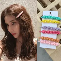 Корейские летние женские милые резинки для волос яркого цвета заколка флуоресцентная ручная работа Бисероплетение шпилька для выпечки
