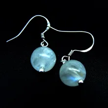 7 мм 4A натуральный лунный камень синего цвета серьги 925 Стерлинговое Серебро девушка ювелирные изделия потеря веса, Похудения Здоровья серьги подарок на День Благодарения