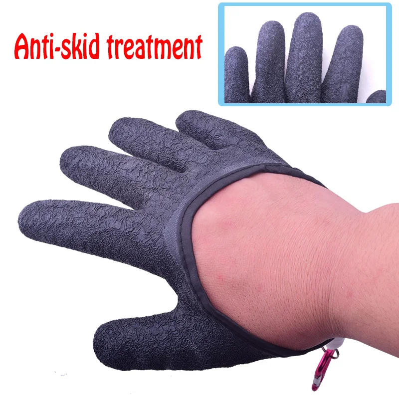 Fishing Gloves Proleurre Fishing PE non-slip material Hands Fishing Gloves for Handing Fish Safety with Magnet Release tool