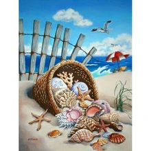 Алмазная вышивка, Sea Shell Морская звезда, полный, горный хрусталь, 5D, поделки алмаз картина на заказ, вышивка крестом, Алмазная мозаика, домашний декор C129