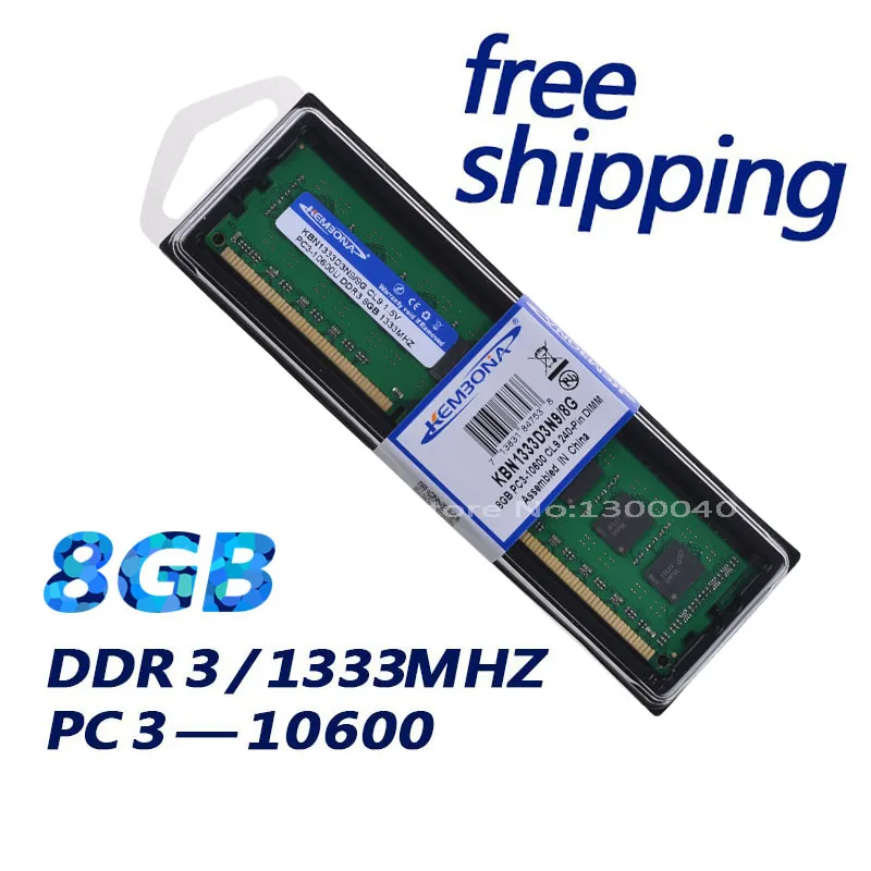 KEMBONA новая герметичная DDR3 1333 МГц PC3 10600 8 ГБ для A-M-D оперативной памяти DDR3 пожизненная гарантия