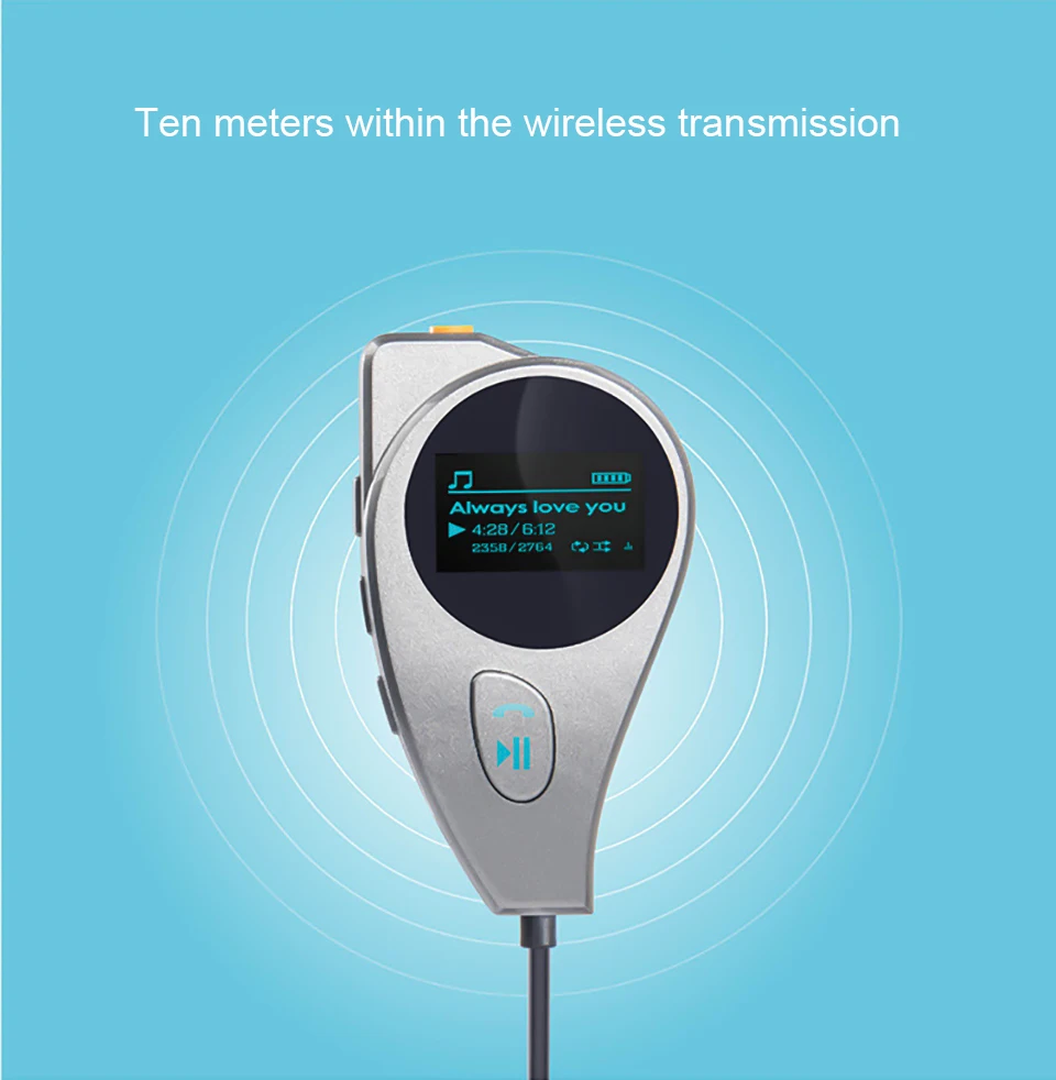 Cunymagos Bluetooth Car Kit mp3 Music Player FM Transmitter Modulator 2.1A Dual USB Car Charger Support U Disk TF Card DC 1224V (2)