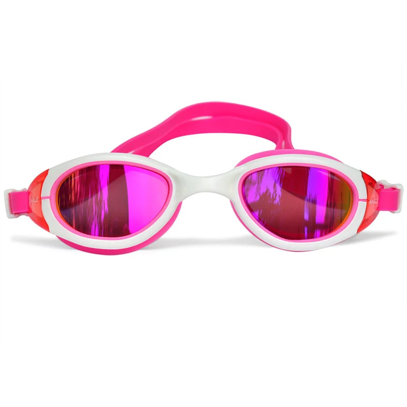 Плавательные очки Professional PC Анти-туман УФ-защита Водостойкий силиконовый Очки для плавания для взрослых для очки для мужчин для женщин - Цвет: Pink