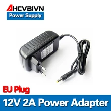 AHCVBIVN 12V2A AC 100 V-240 V адаптер преобразователя DC 12V 2A 2000mA источник питания с европейской вилкой 5,5mm x 2,1-2,5mm для Светодиодный CCTV