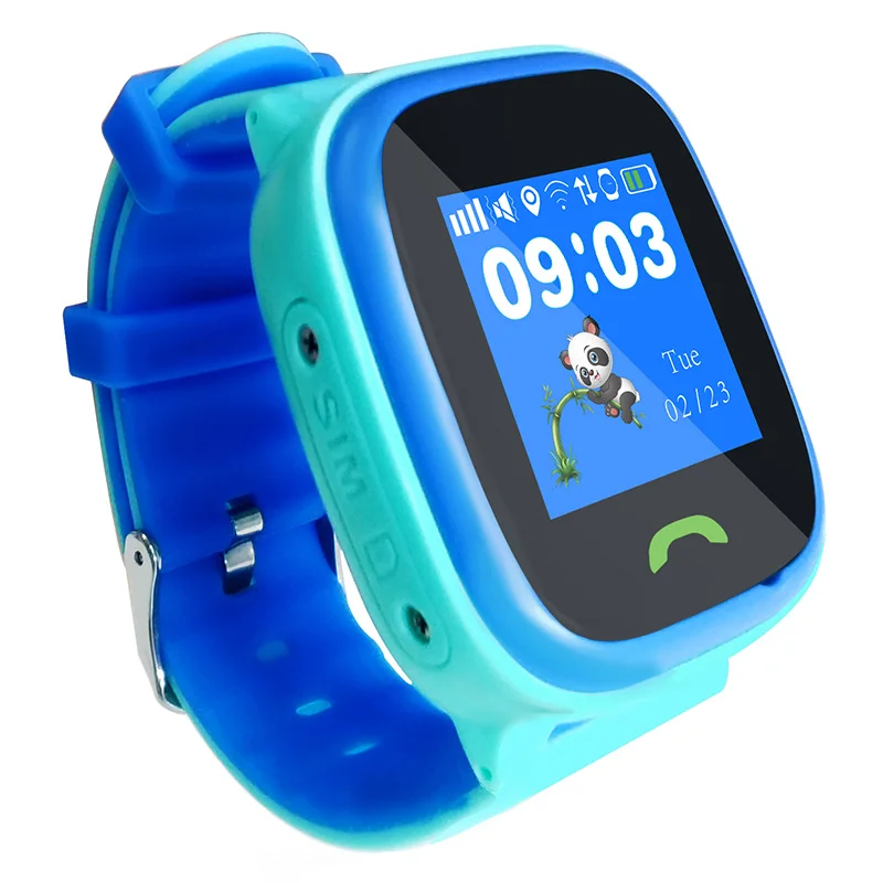 Waterproof GPS global watch phone positioning Boy Gril Wearable With Sim Card Kids Wrist Mobile phone App For Android IOS HOMTOM - Цвет: Blue