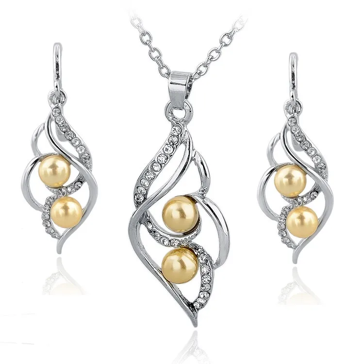 TOUCHEART Simulated Pearl Indian Wedding Jewelry Sets for Women Bridal Crystal Gold color Earrings Statement Necklaces SET140024 20