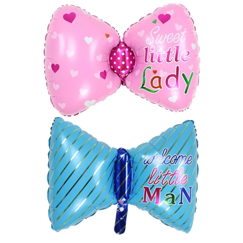 Baby Shower Bow Tie Foil Balloons Baby Boy Girl Happy Birthday Balloons