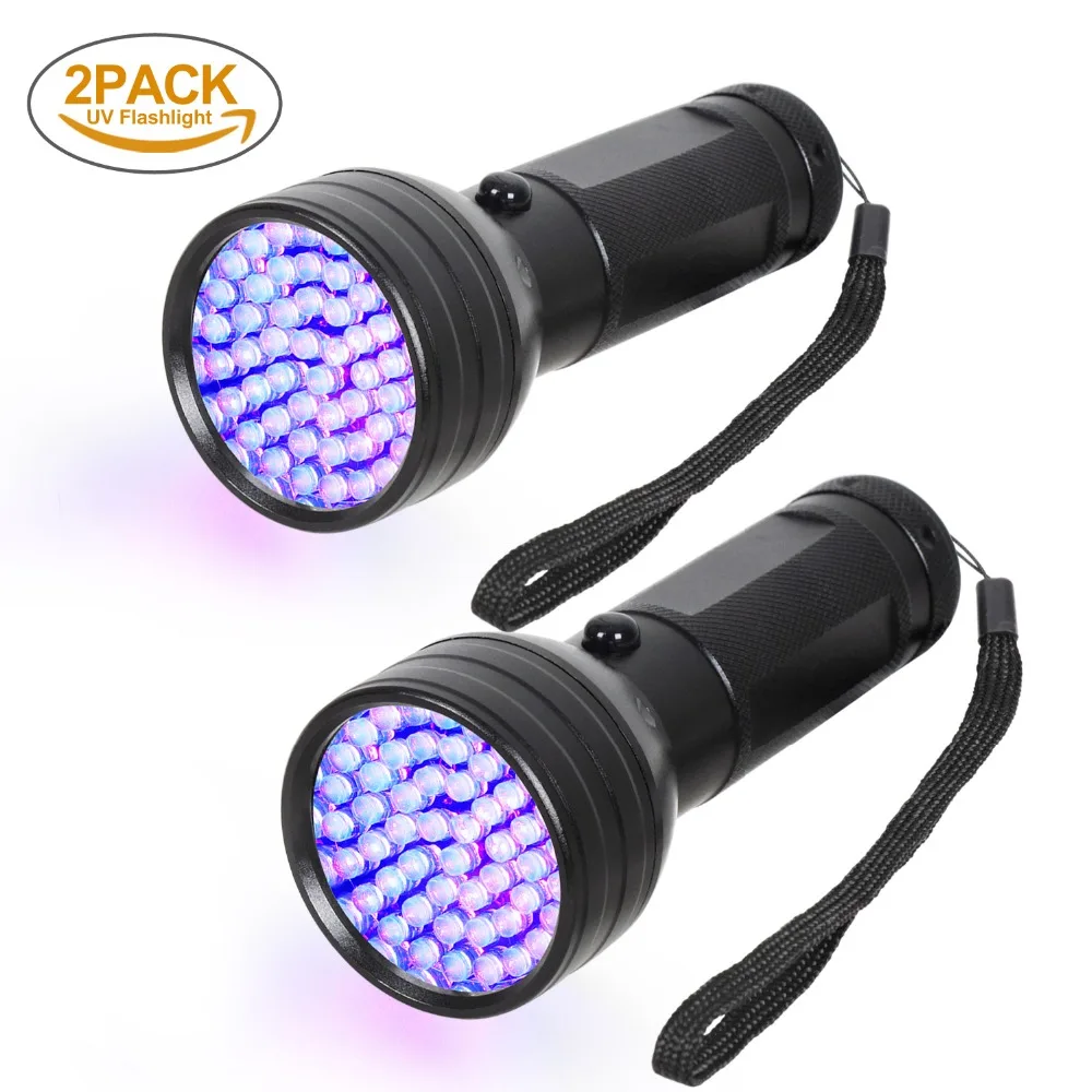 

2 Pack 51 LED UV Flashlight Pet Urine Stain Detector 395nm Ultraviolet Blacklight for Detect Bed Bug Dog Urine Stain Scorpion