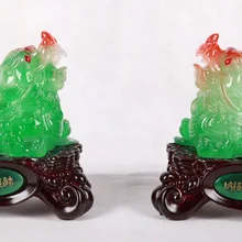 Лаки храбрых зло Фортуна позолоченный Имитация нефрита украшения Смола ремесла бутик открыл офис подарки