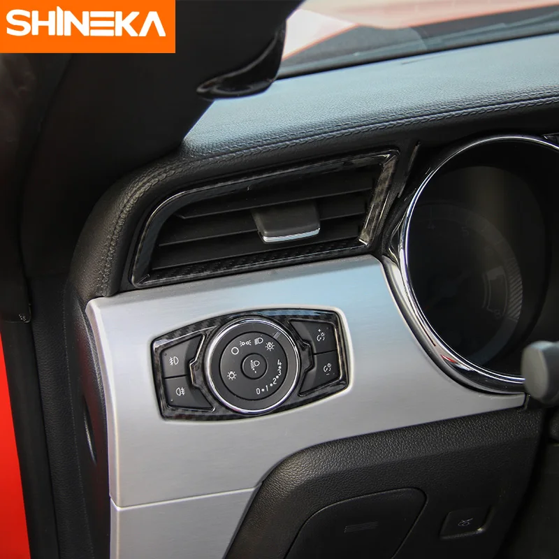 

SHINEKA Car Styling Full Set Car Interior Decoration Trim Carbon Fibre Style Cover Trim for Ford Mustang 2015+