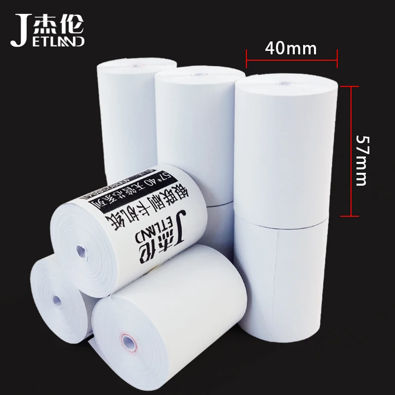 

Jetland Thermal Paper 57 mm x 40 mm Coreless Mini Receipt paper, 6 Rolls