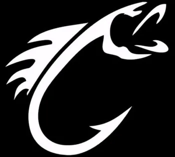

2pcs 13x12.5CM FISHING HOOKS Decals Motorcycle Stickers Decorative Car stickers Stylin Waterproof decal Black White