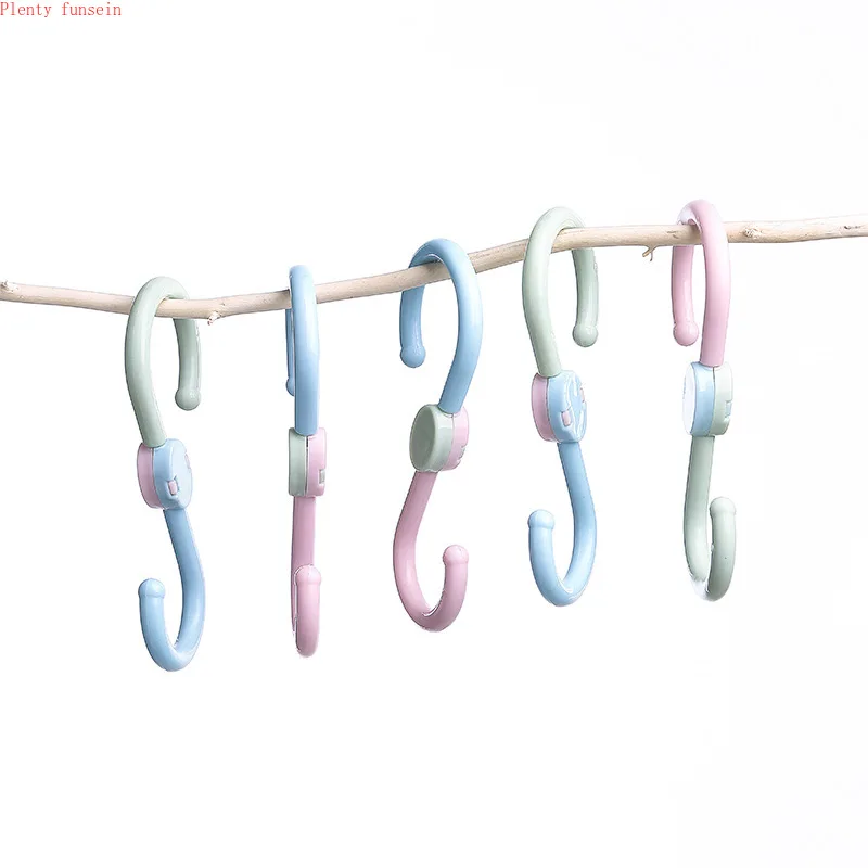 

3pcs/Lot S Shape Hook Multipurpose 360 Degree Rotative Hooks Hanger Clothing For Home Use