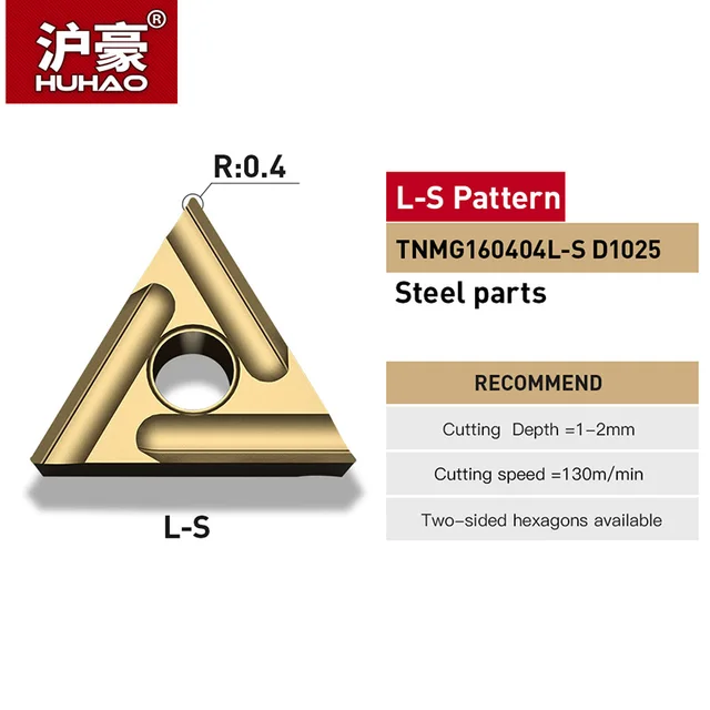 HUHAO 1 pc CNC Blade Triangle Slotting Lathe Insert Triangular Slotted Outer Hole Inner For Steel HRC45 Degree H01200301