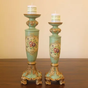 

restoring ancient ways candlestick American pastoral village candle holders Resin home decoration process furnishings