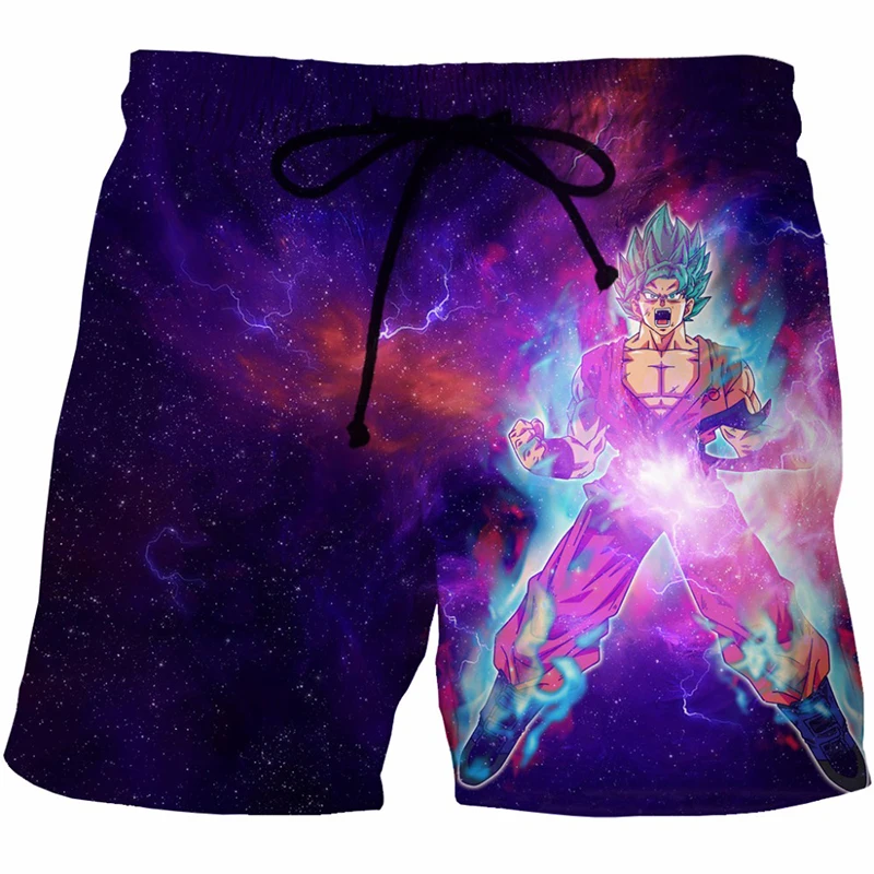 Фиолетовый Шорты Гоку 3D печать короткие брюки Драконий жемчуг Шорты мода Бермуды Академия Homens модные летние мужские Шорты S-5XL