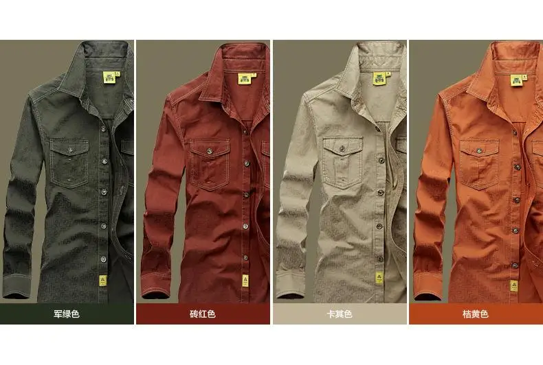 Осенняя мужская блуза AFS JEEP размера плюс M-5XL, хлопок, армейские военные удобные повседневные рубашки с длинным рукавом