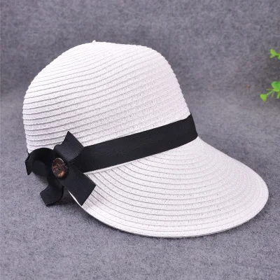 Конный Кентукки шляпа котелок козырек Sobrero солнцезащитные шляпы для женщин мужчин с большими полями соломенная шляпа с Бантом Летняя шляпа для женщин пляжная кепка - Цвет: white