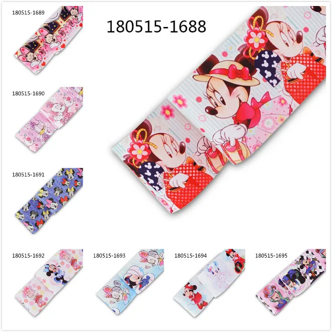 

10yards - Different sizes - Cartoon Mouse printed Grosgrain ribbon - Cartoon character ribbon
