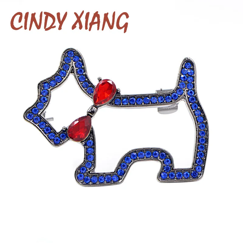 Женская Брошь в виде щенка CINDY XIANG темно синяя брошь маленькой собаки летняя