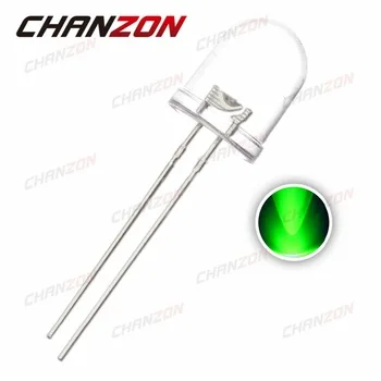 50pcs 10mm Green LED Diode 20mA DC 3V Water Clear Green Ultra Bright Round Transparent 10 mm LED Light Emitting Diode Lamp