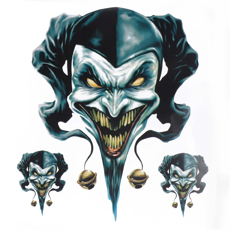 

New Motorcycle and Car Hoods Trunk Thriller Rear Window Decal Evil Clown Devil Personalized Funny Car Sticker