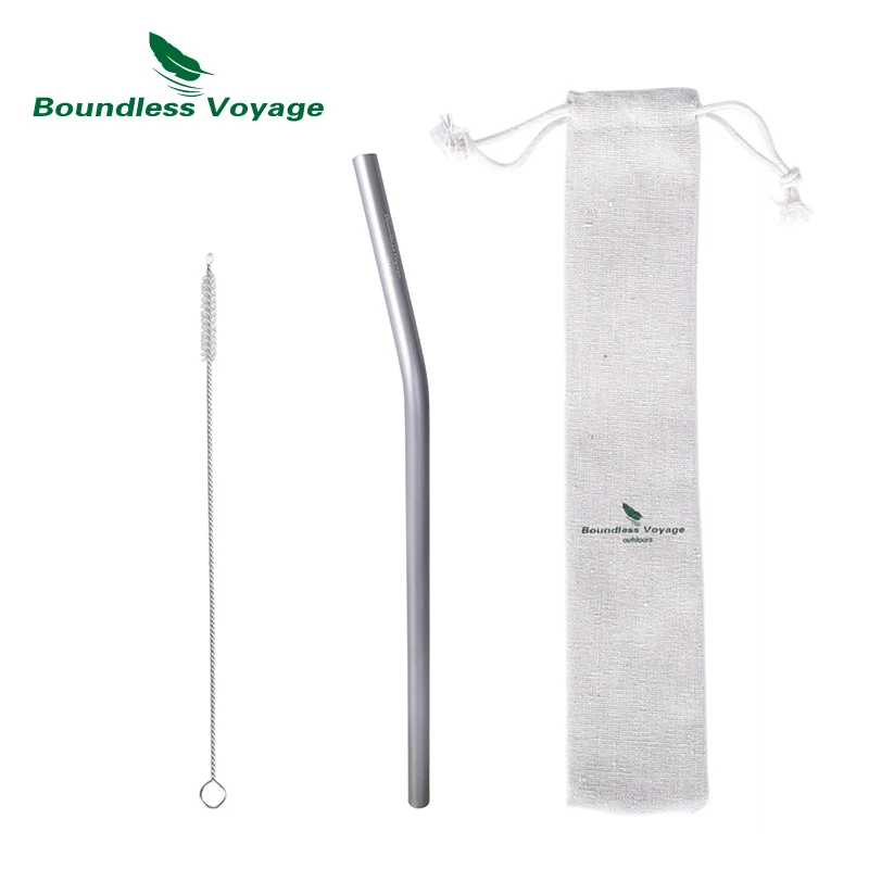 Boundless Voyage Titanium Drinking Straw Curved Bent Reusable Outdoor Camping Ultralight Water Flatware Drinkware Boundless Voyage Titanium Drinking Straw Curved Bent Reusable Outdoor Camping Ultralight Water Flatware Drinkware