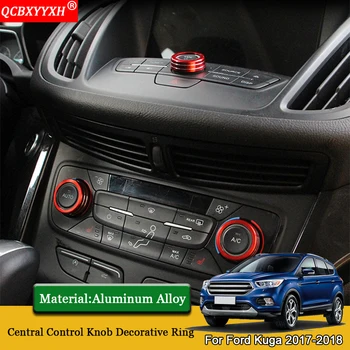 

QCBXYYXH Car-styling Central Control Air Conditional Control Switch Knob Case Ring Auto Accessories Fit For Ford Kuga 2017 2018