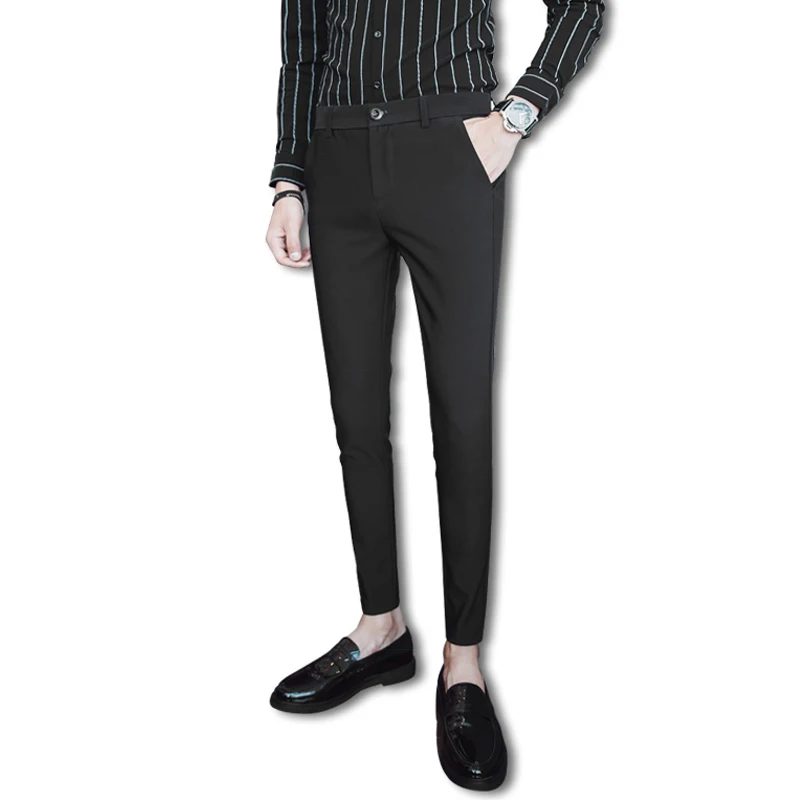 18 New Nine Feet Slim Business Casual Trousers Personality Fashion Classic Simple Tide Male Popular Youth Nightclub Hair Stylist