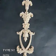 N1-31x10x1 см Деревянные Резные длинные накладка аппликация Неокрашенный рама, дверь наклейка рабочих плотник украшения