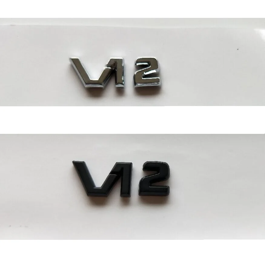 

Chrome Black V12 V 12 Letters Interior Center Console Badges Emblems Emblem Badge for Mercedes Benz MAYBACH S500L S600L S63 AMG
