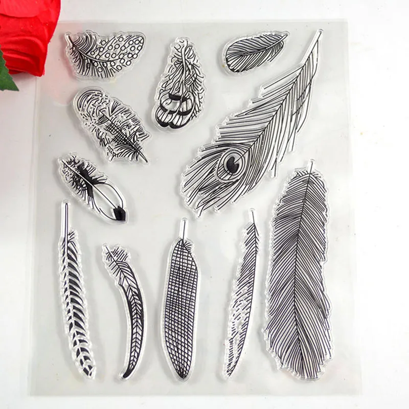

Feather Transparent Clear Stamp / Silicone Seals for DIY scrapbooking photo album/Card Making