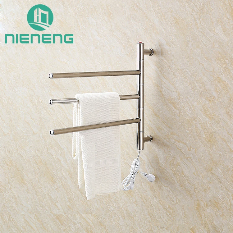 

Nieneng Towel Warmers Rotate Electric Bathroom Towel Warmer 304 Stainless Steel Heating Towel Bars Hardware Washroom ICD60586