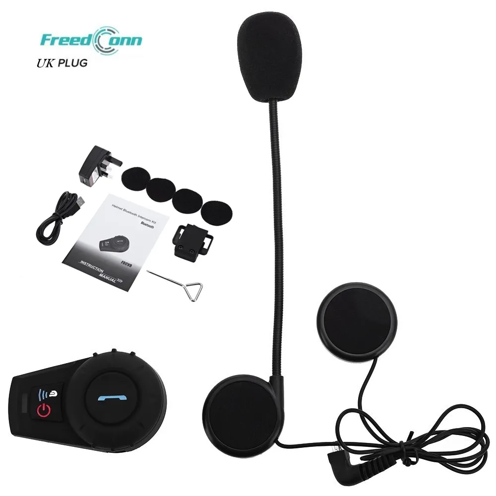 

1 Pc UK Plug FreedConn Bluetooth Motorcycle Intercom Helmet Waterproof Intercomunicador Moto Up To 500M DSP Noise Reduction
