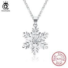 ORSA JEWELS подлинное серебряное ожерелье с подвеской в виде снежинок для мужчин/женщин 925 пробы Серебряное ожерелье ювелирное изделие подарок для влюбленных SN07