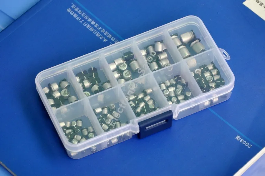Комплект электролитических конденсаторов SMD 0 47 до 470 мкФ 10 значений|electrolytic capacitor