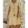 Women Dress Summer Cotton and Linen V-Neck Style Feminino Vestido Cotton Casual Plus Size Ladies Dress Elbse #Z20 ► Photo 2/5