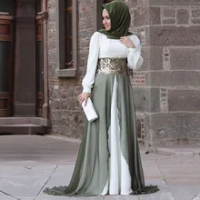 2016 Islamic Formal Long Sleeves Chiffon Muslim Evening Dress Turkish Women Clothing Robe Gowns For Hijab Styles Women Abaya