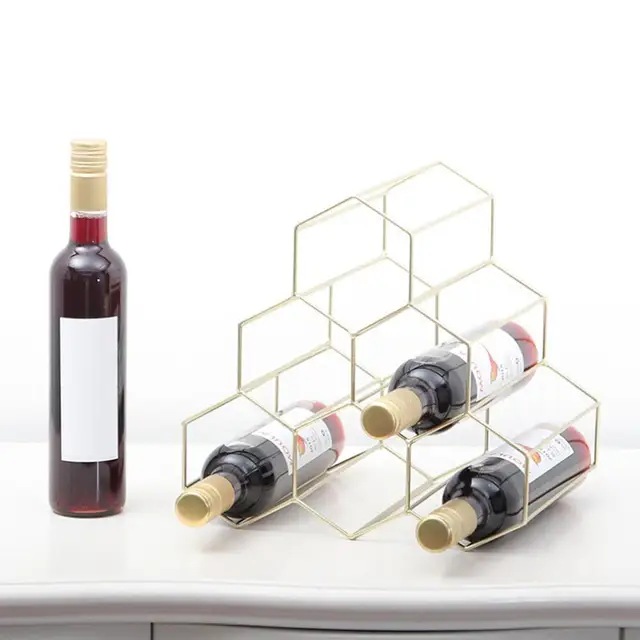 Modern High End Triangular Iron Golden Metal Wine Rack Holder Bar Modern High End Triangular Iron Golden Metal Wine Rack Holder Bar New House Cabinet