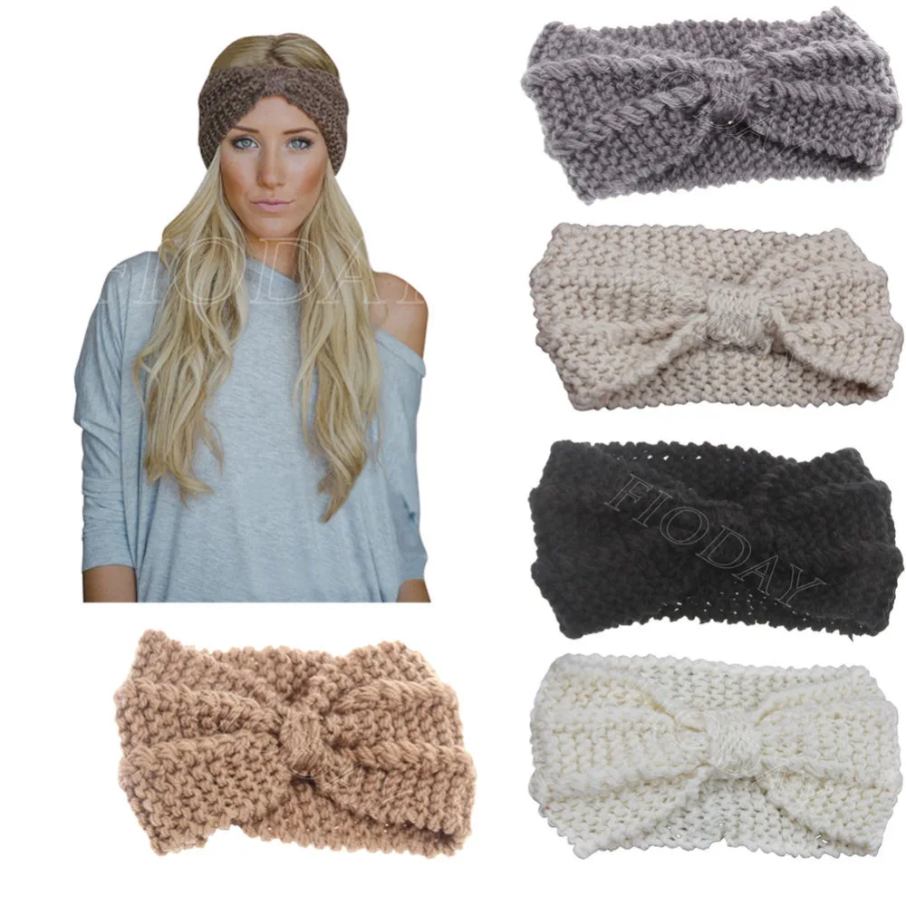 Buy Women Winter Headband Fashion Solid Wool Warm
