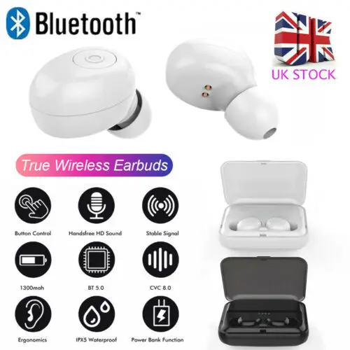 Mini True Wireless In Ear Gaming Bass Stereo Bluetooth 5 0 Earphones Waterproof Earbuds HiFi Sport Headset With Charging Box